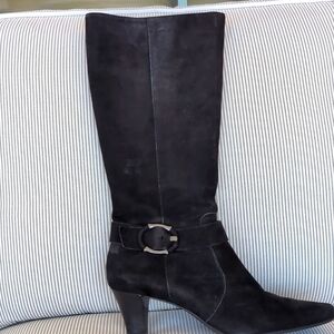 Vintage Anne Klein Black Suede Tall Boots